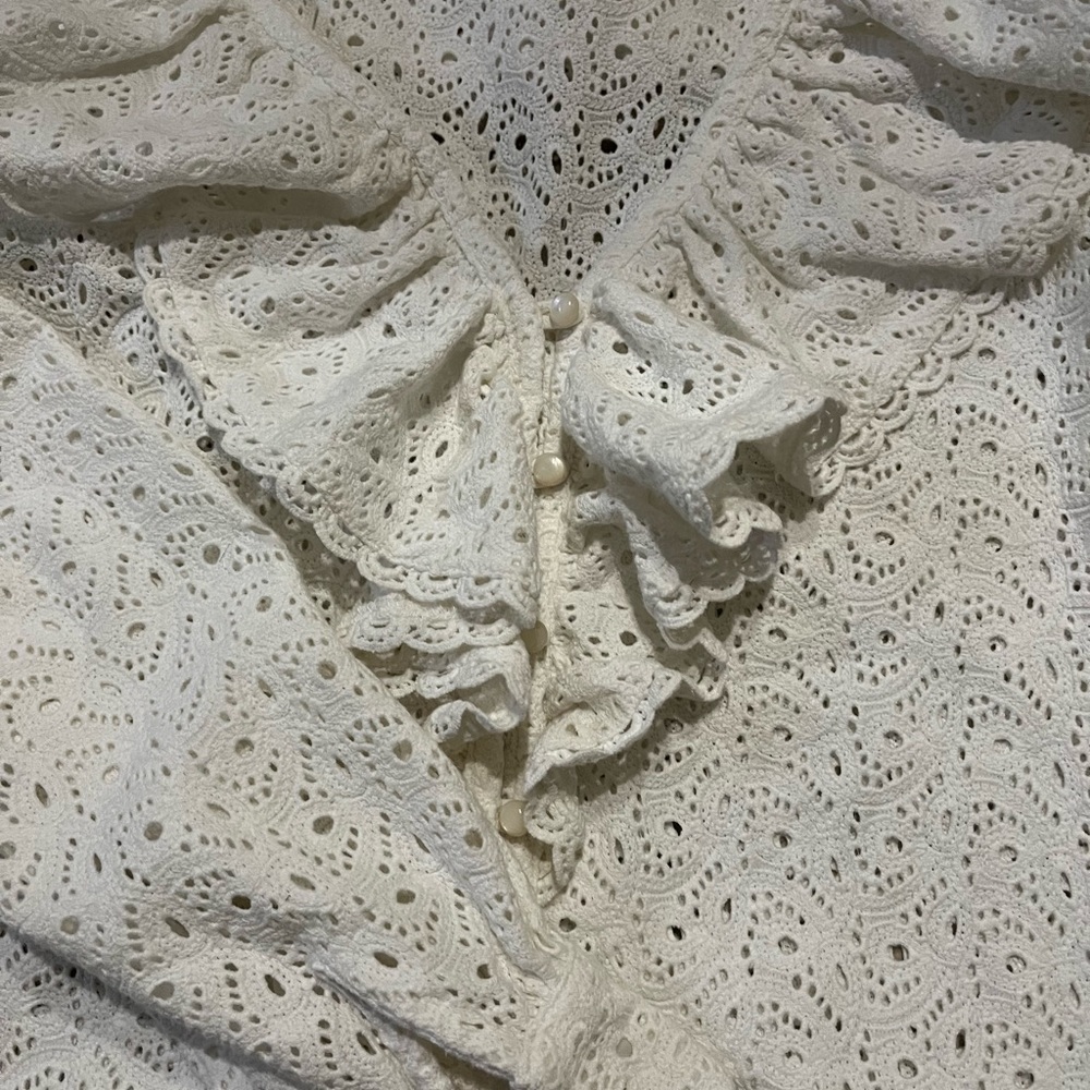 Sezane Olympe Cotton Eyelet Top FR36 US4 - Picture 6 of 10
